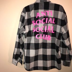 Anti Social Social Club Flannel - black check
